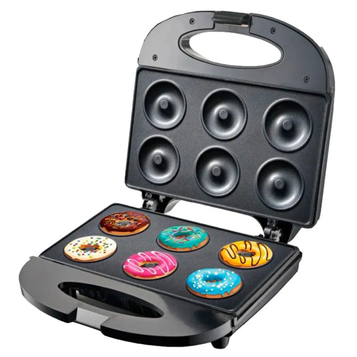 GENERICO - Máquina RAF R.247 Mini Donas Antiadherente 750w Para 6 Donas