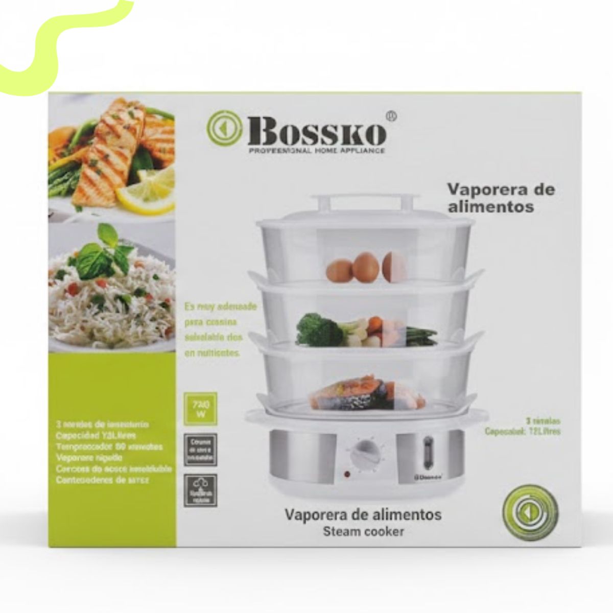 BOSSKO - Vaporera de Alimentos Bossko - BK-0557VP