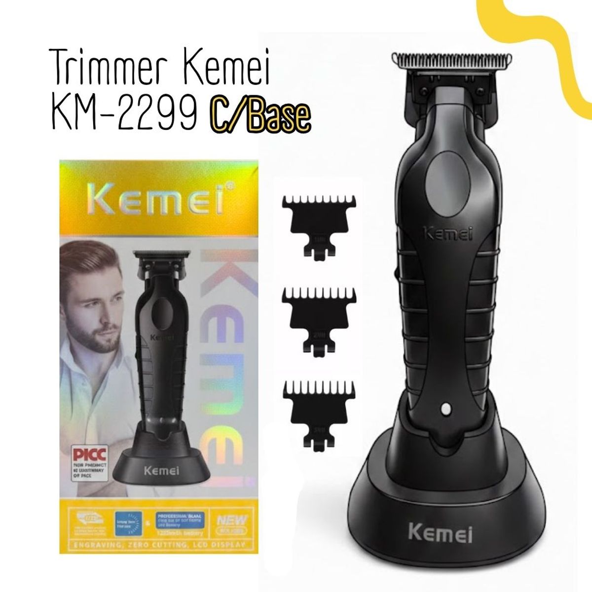 KEMEI - TRIMMER RECARGABLE KEMEI KM-2299 CON BASE
