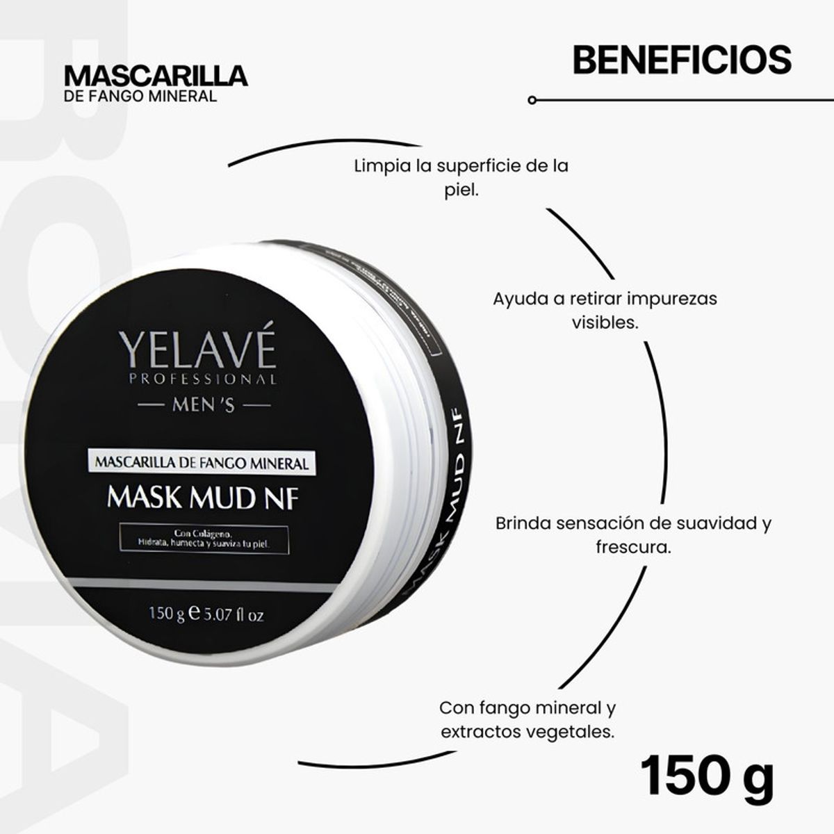 GENERICO - MASK MUD MENS 150G YELAVÉ