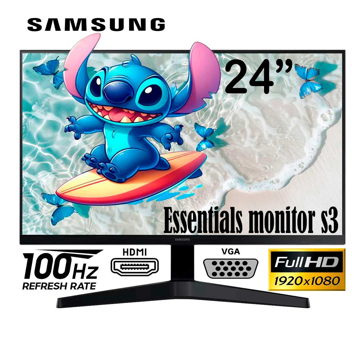 SAMSUNG - Monitor samsung LS24F330EAL essential s3 fhd 100hz 24 24F330