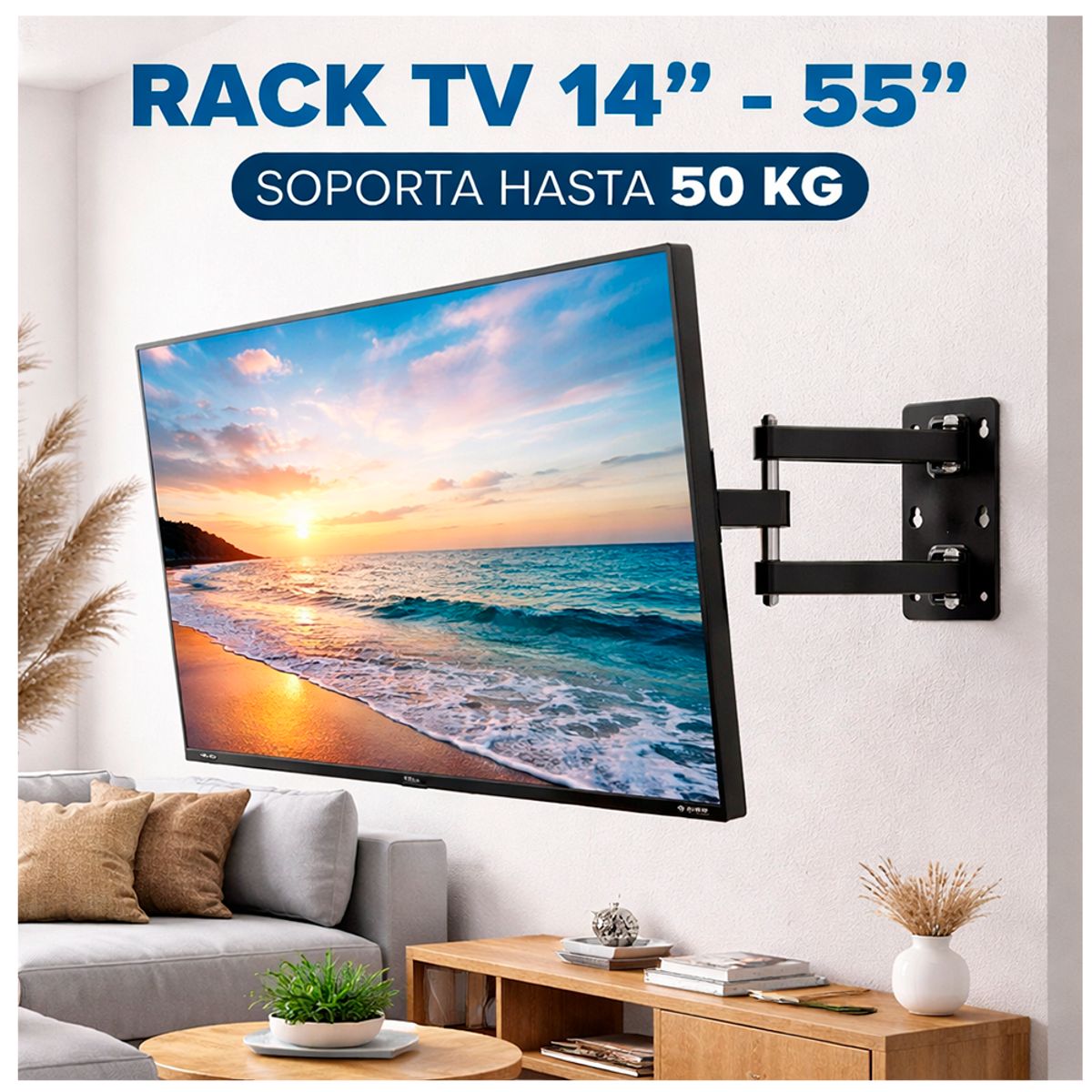 GENERICO - Rack TV 14” a 55” Full Motion VESA Inclinable Extensible Soporta 50Kg