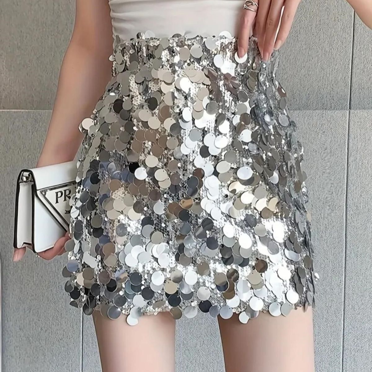 GENERICO - FALDA MINI CON LENTEJUELAS ELEGANTE - EMMARI