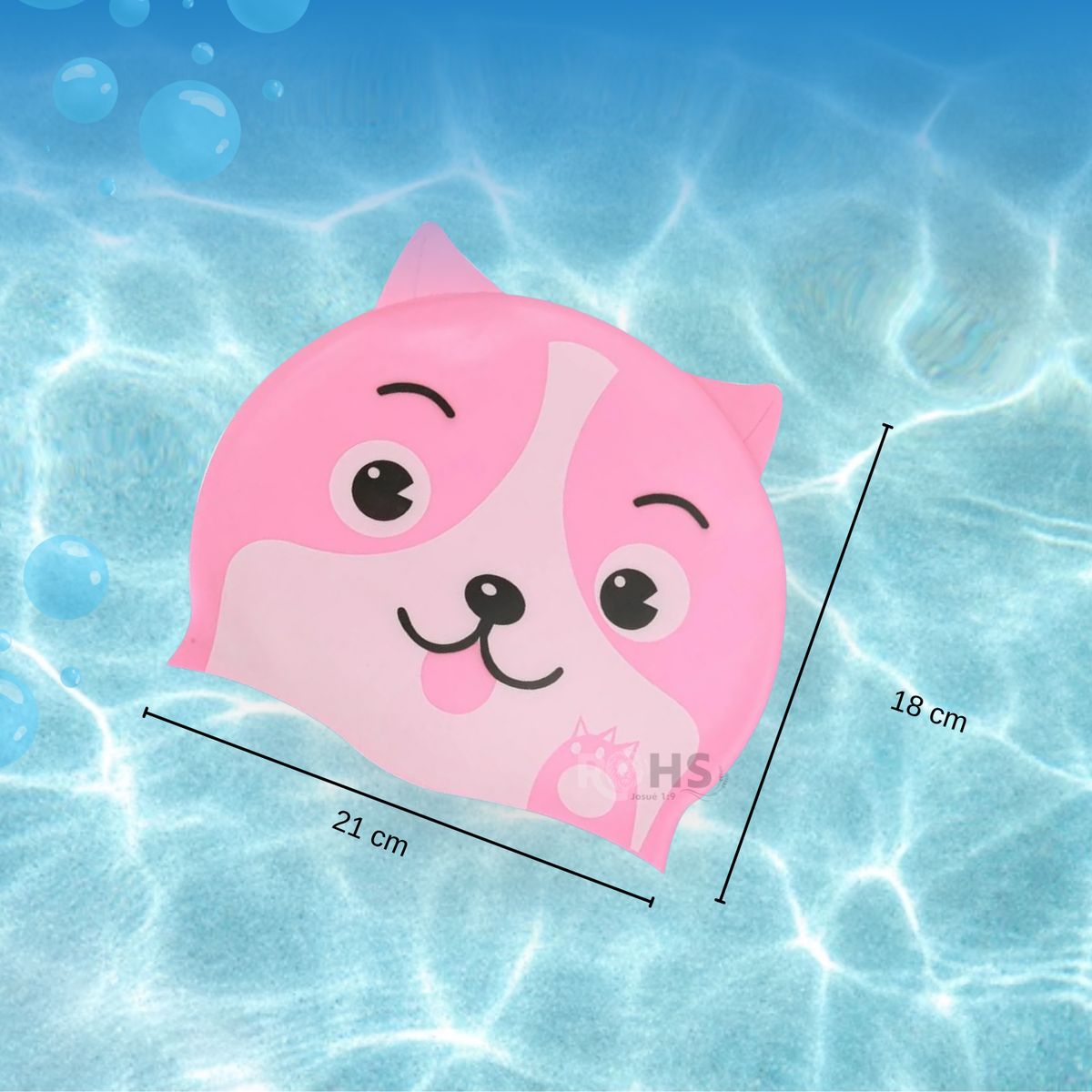 ROHS - Pack Gorro Rosado + Lentes de Natación Con Diseño de Sirena Para Niñas