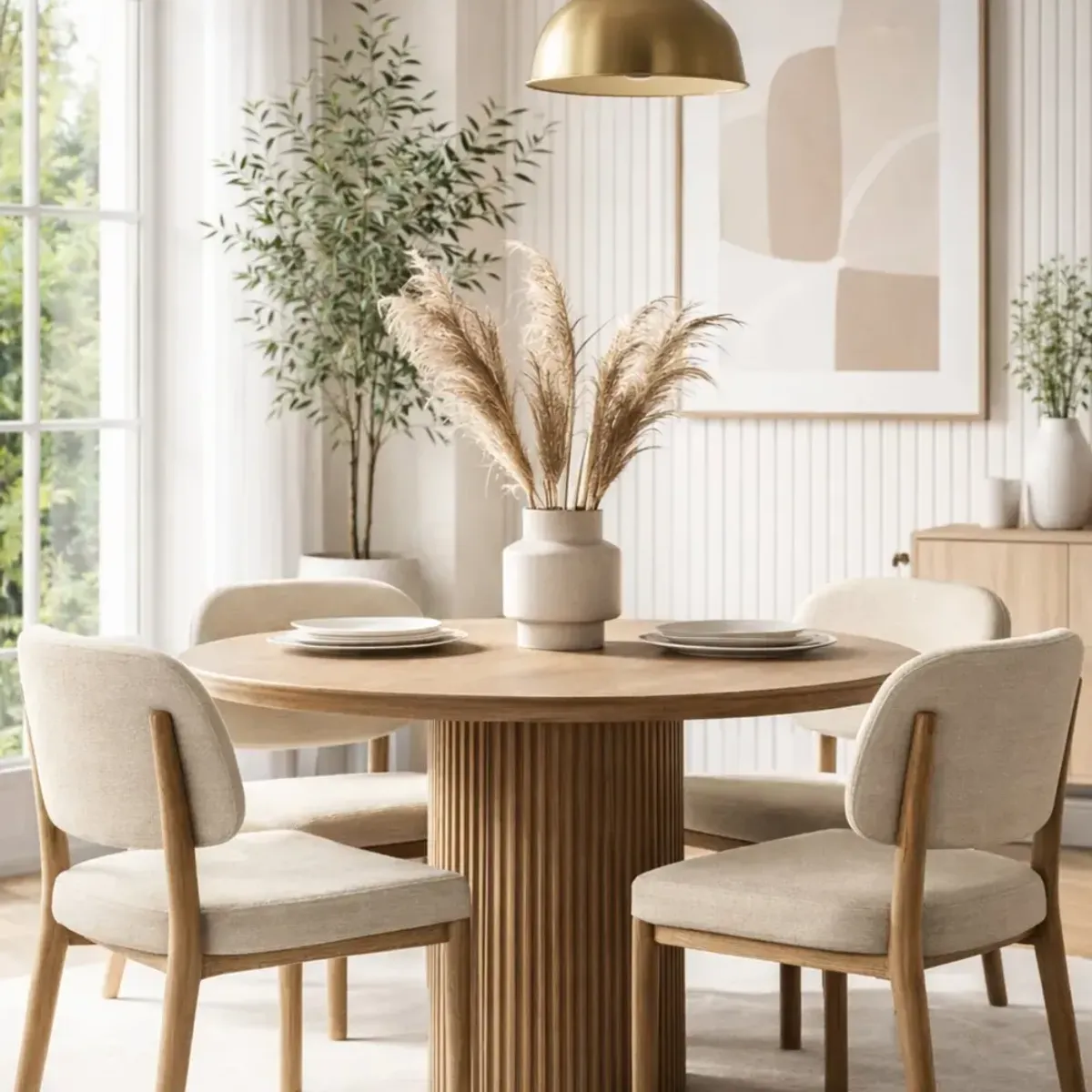 STIL NOVO - JUEGO DE COMEDOR 4 SILLAS NICOLAS BEIGE