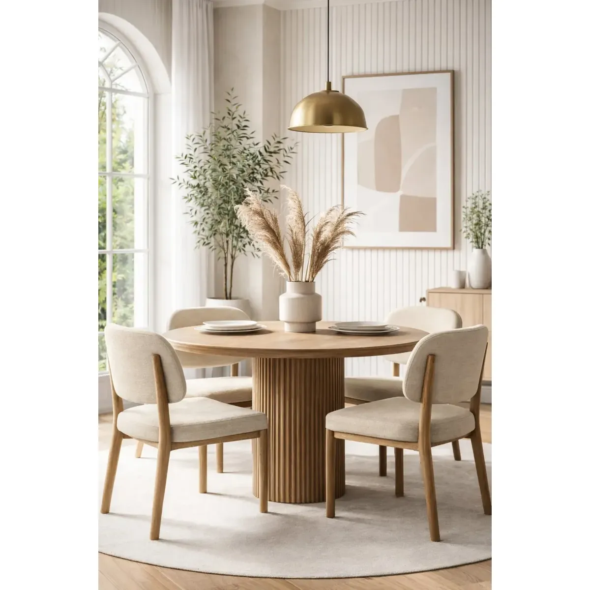 STIL NOVO - JUEGO DE COMEDOR 4 SILLAS NICOLAS BEIGE