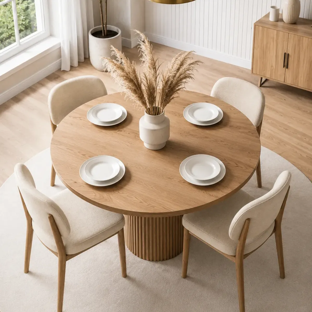 STIL NOVO - JUEGO DE COMEDOR 4 SILLAS NICOLAS BEIGE