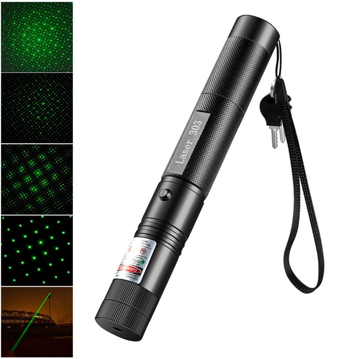 CAFINI - Puntero Láser Verde Profesional 3000 m con Llave de Seguridad y Batería Recargable