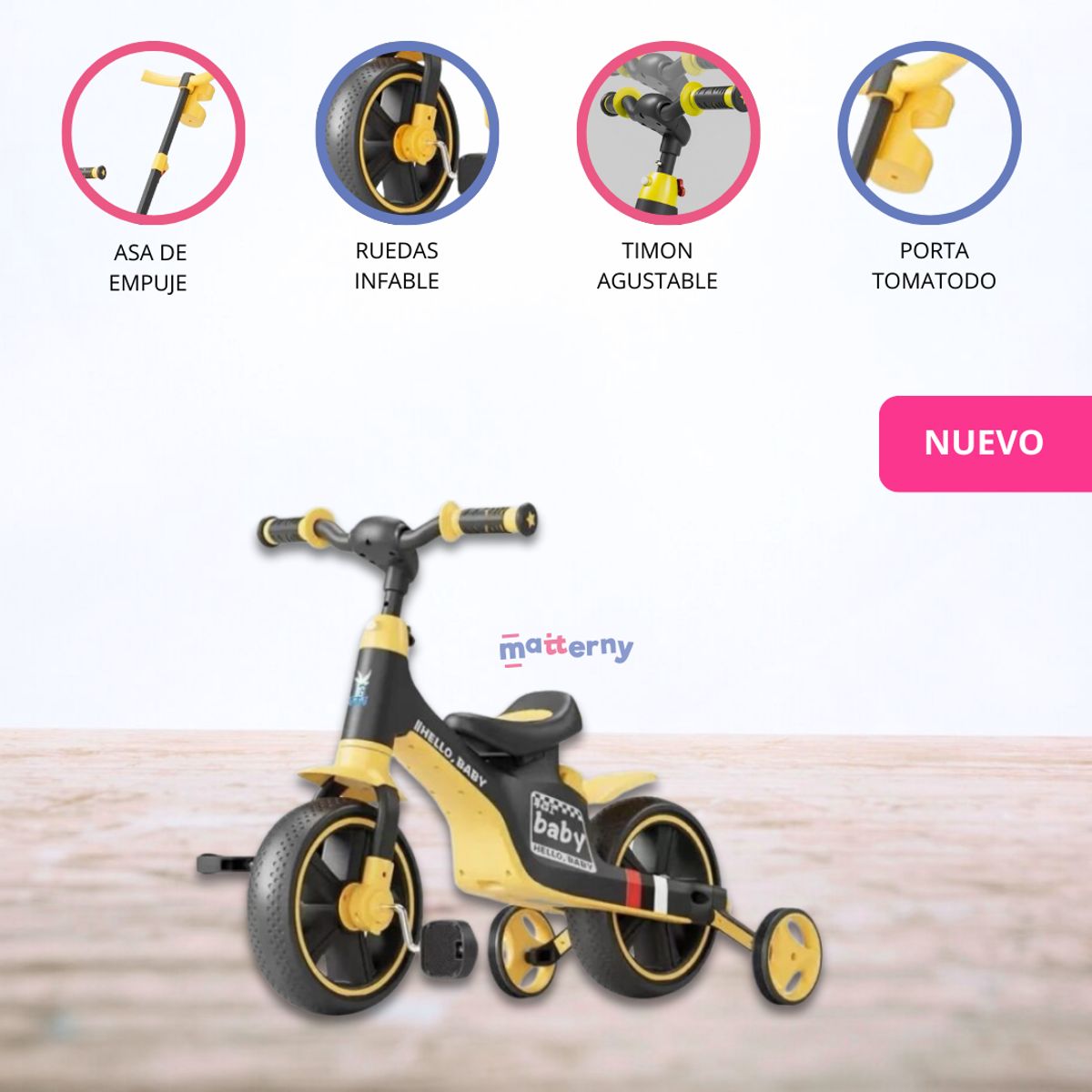 GENERICO - Bicicleta para niños «CYCLO GUÍA» YELLOW