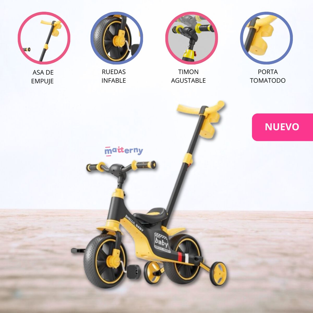 GENERICO - Bicicleta para niños «CYCLO GUÍA» YELLOW