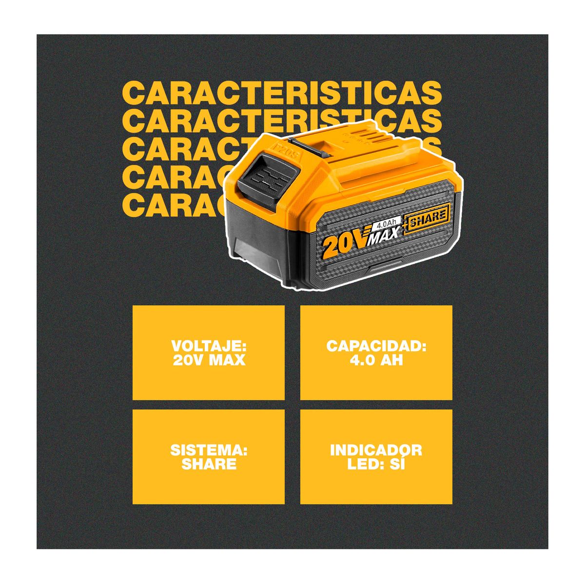 INGCO TOOLS - Pack X2 Batería Litio 20v Max 40ah Alta Duración Ingco