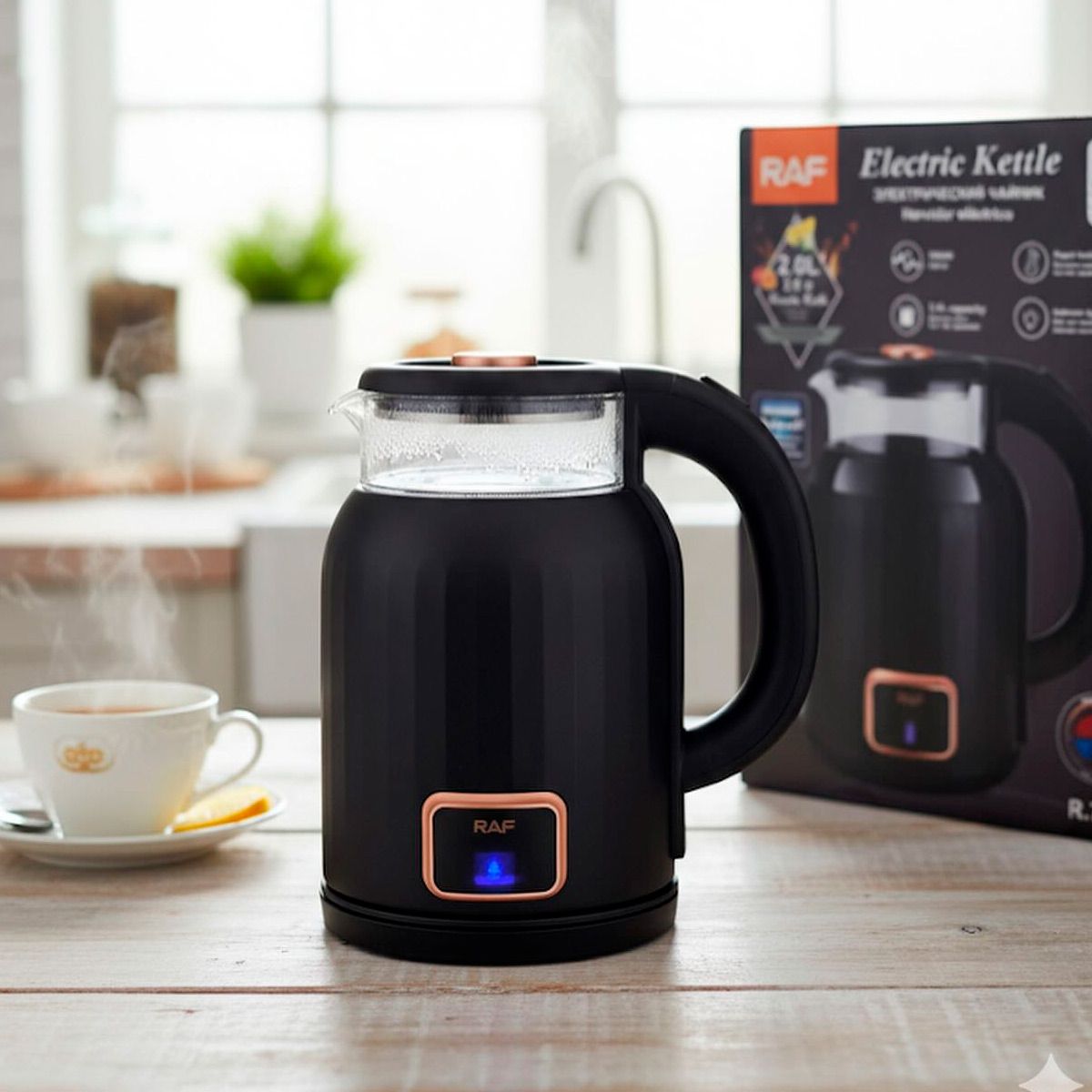 RAFF - Hervidor Eléctrico De Agua Raf R7411 Base Giratorio 360° 2l