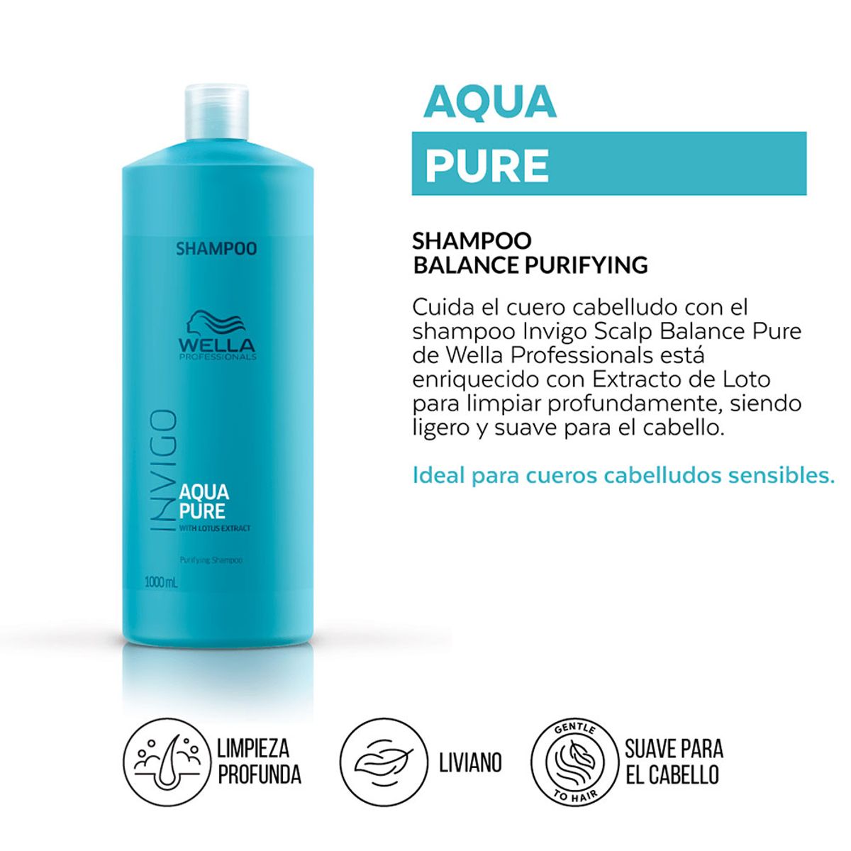 WELLA - Shampoo Invigo AQUA Pure 1000 ML