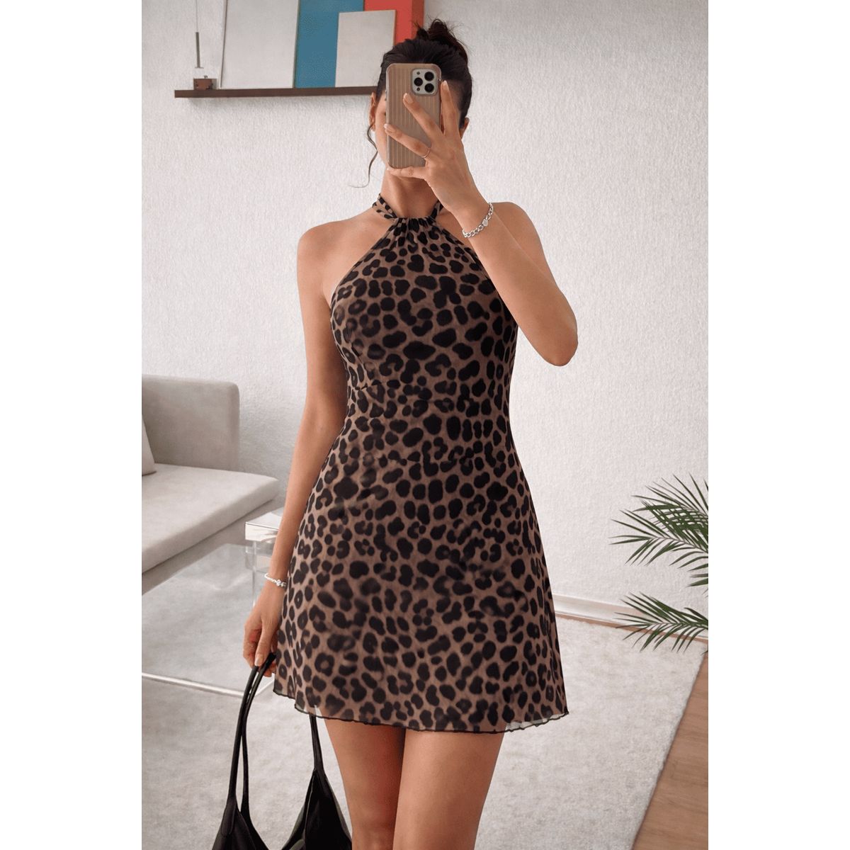 GENERICO - Vestido gasa print leopardo