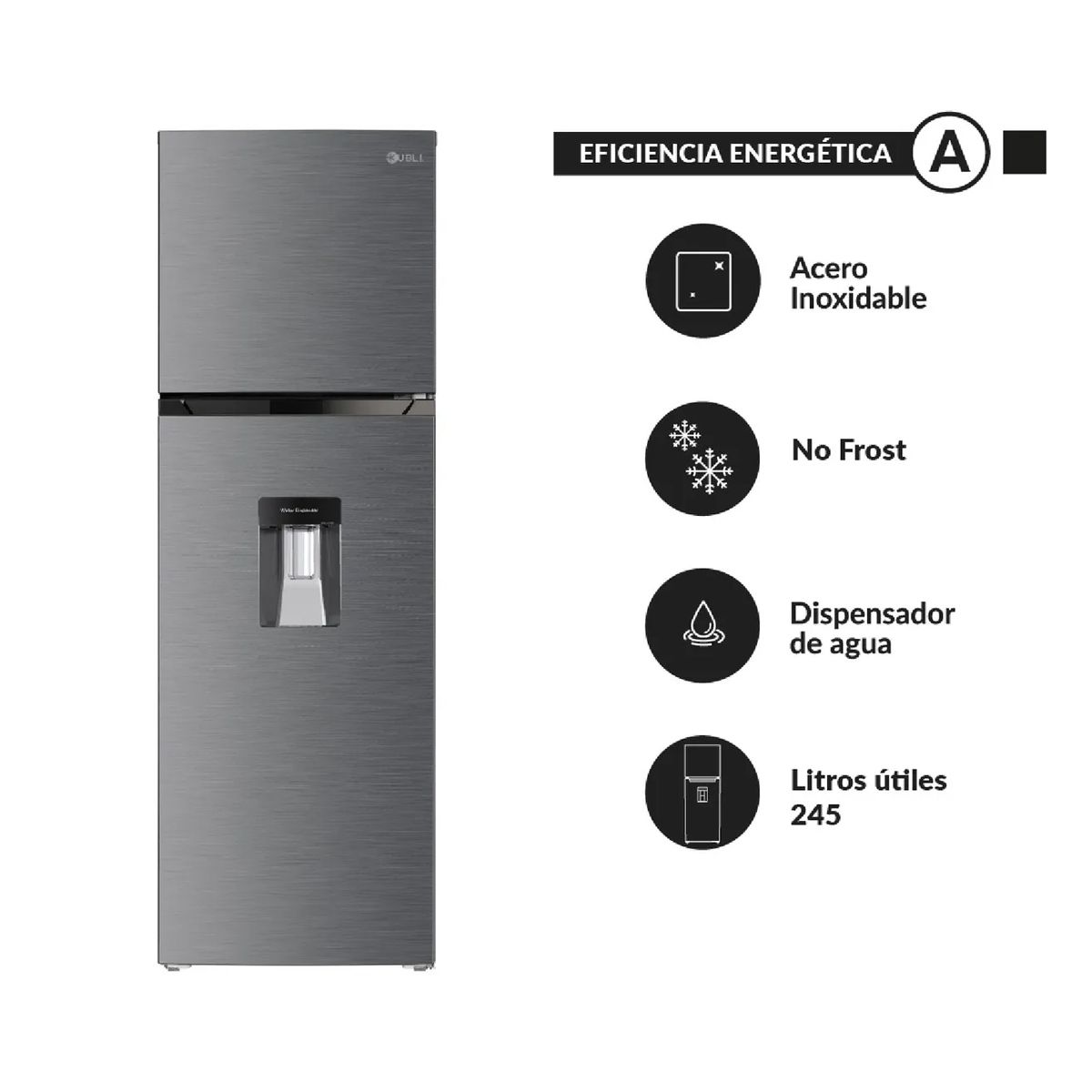 FDV - Refrigerador SMART 245 Lt  INOX KUBLI FC2-32D