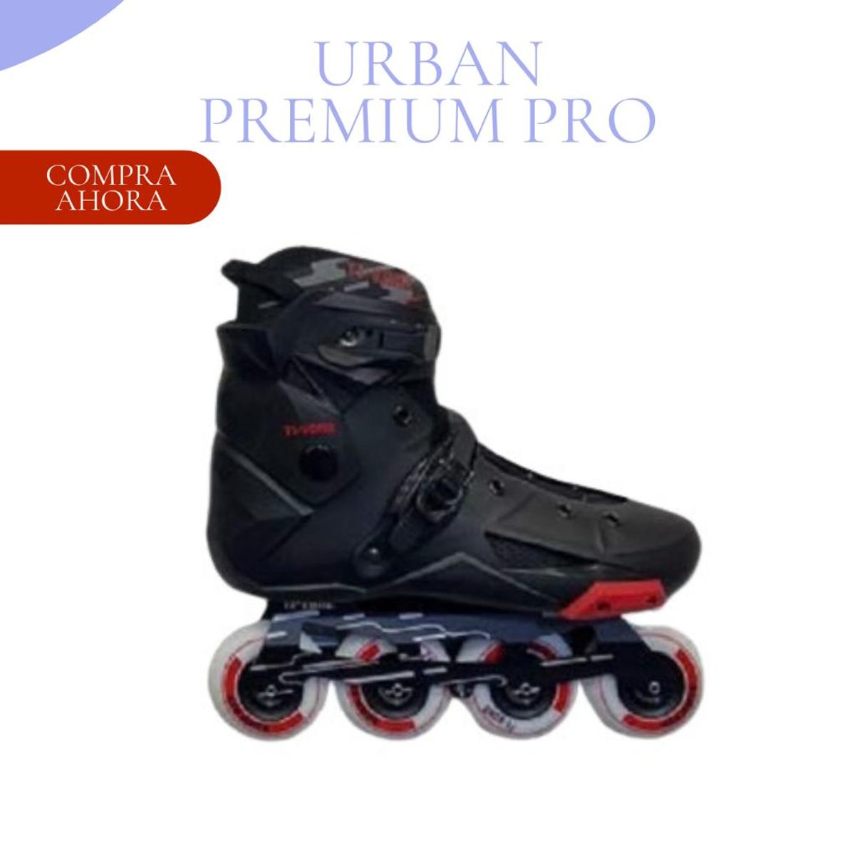 GENERICO - PATINES URBBAN PREMIUM PRO - COLOR NEGRO CON ROJO - TALLA 35 - 44