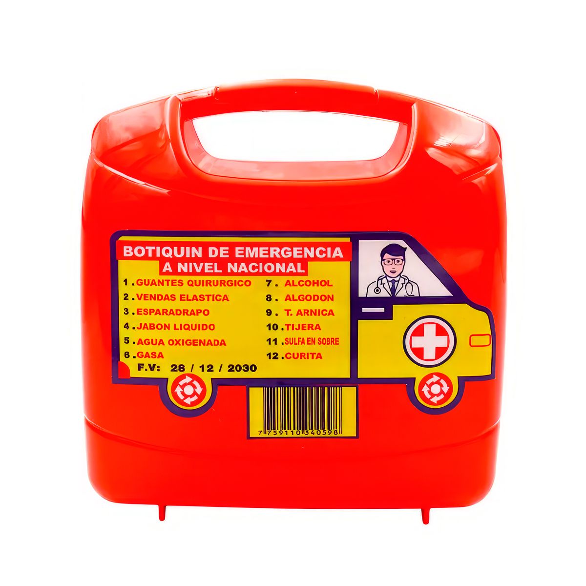 GENERICO - Botiquín de Emergencia Tipo Lonchera Primeros Auxilios