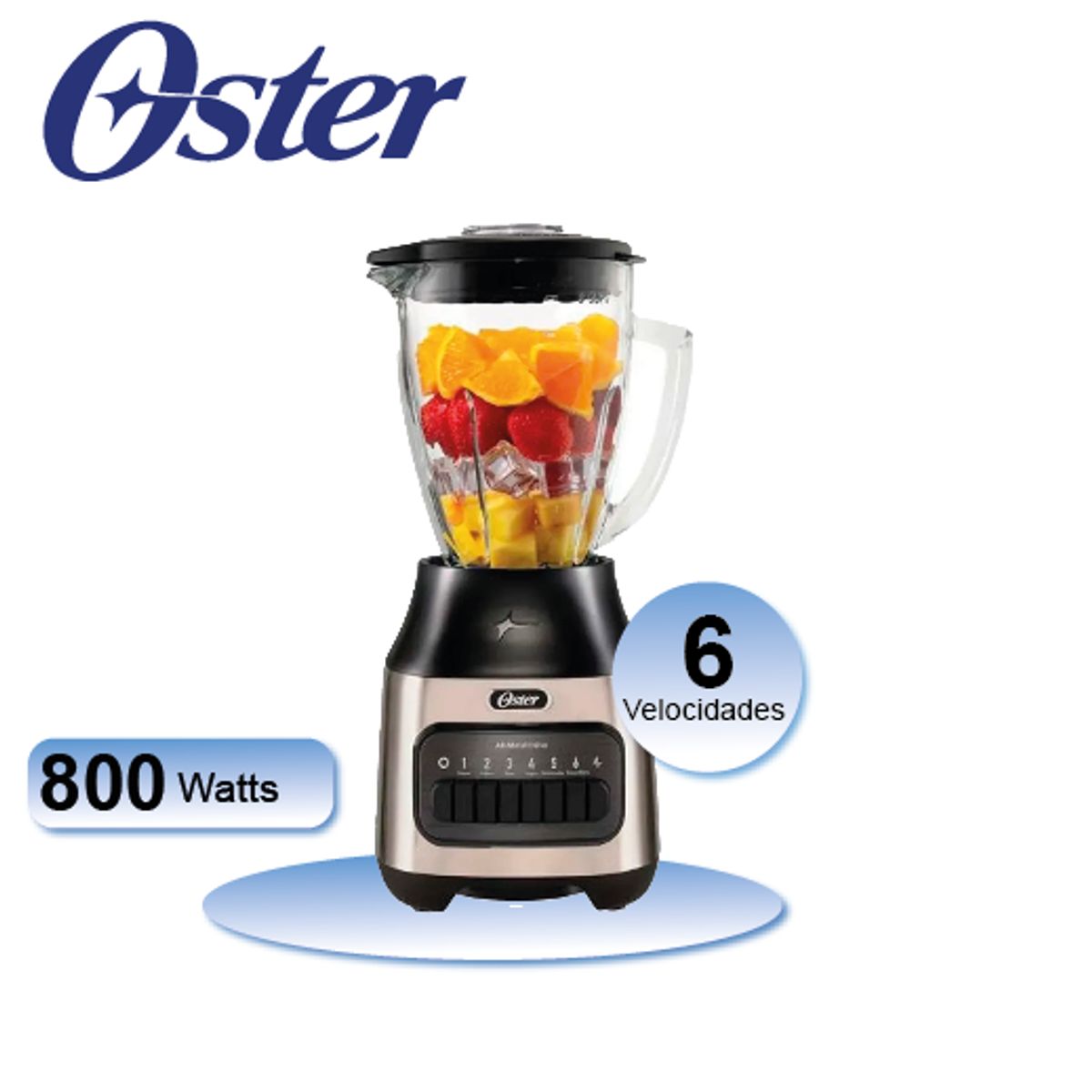 OSTER - Licuadora Oster 6 Velocidades Y Vaso De Vidrio