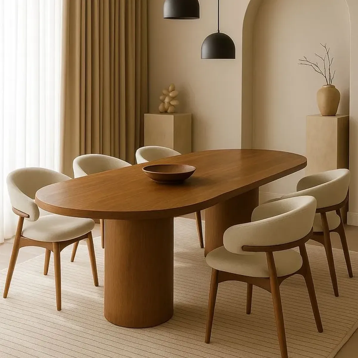 STIL NOVO - JUEGO DE COMEDOR 6 SILLAS ELYON BEIGE