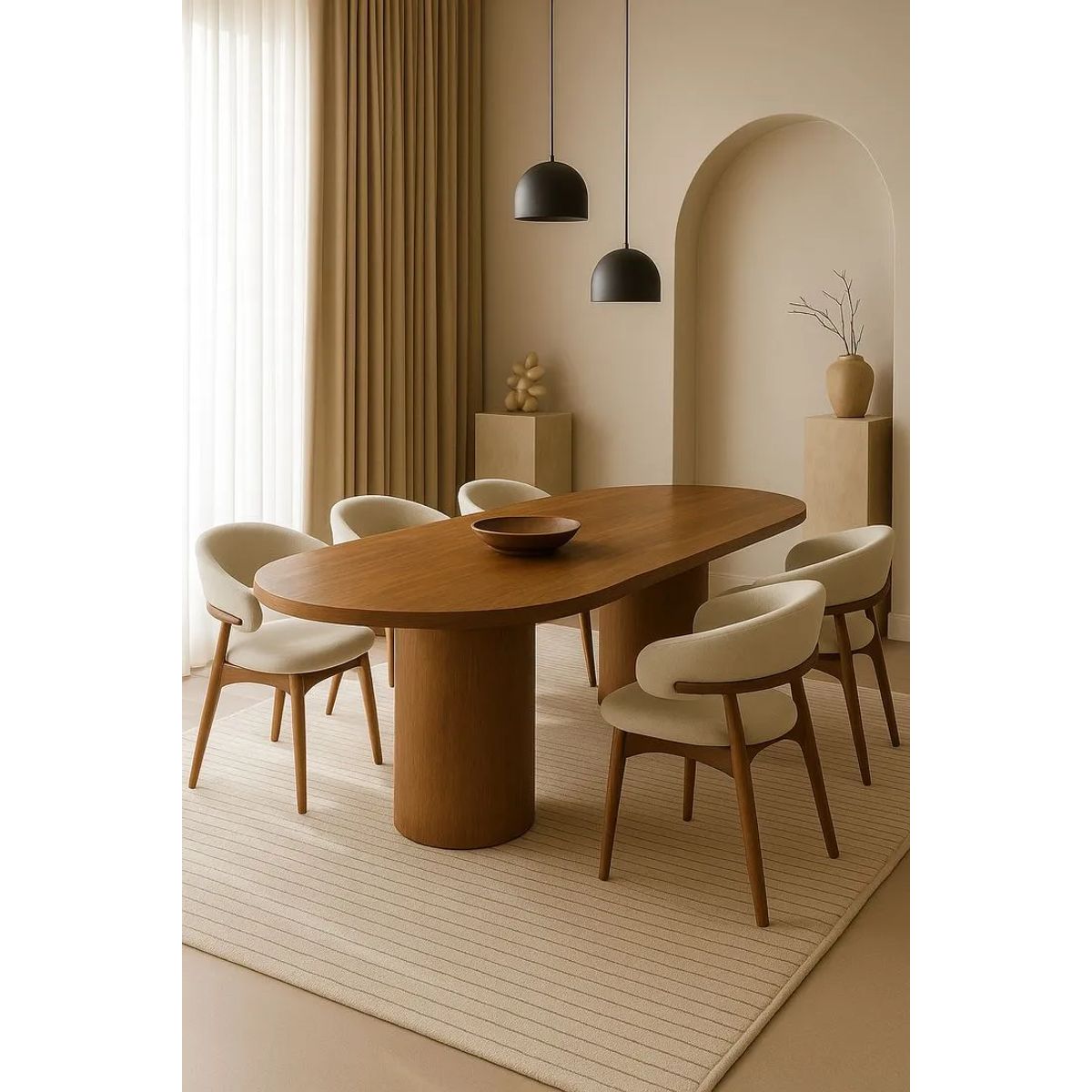 STIL NOVO - JUEGO DE COMEDOR 6 SILLAS ELYON BEIGE