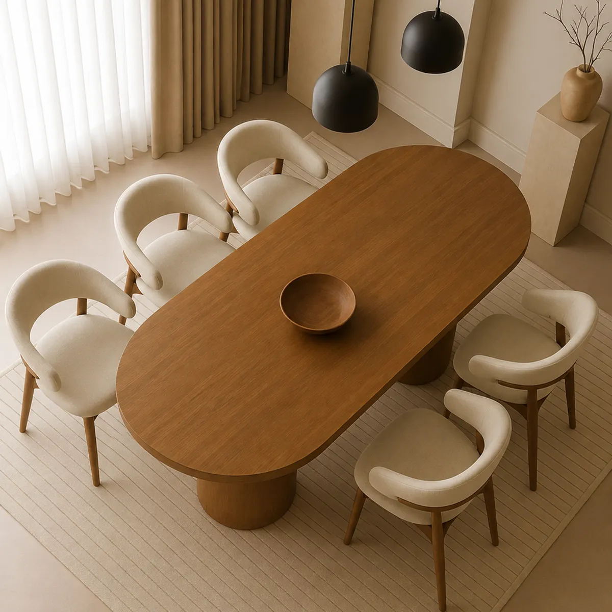 STIL NOVO - JUEGO DE COMEDOR 6 SILLAS ELYON BEIGE