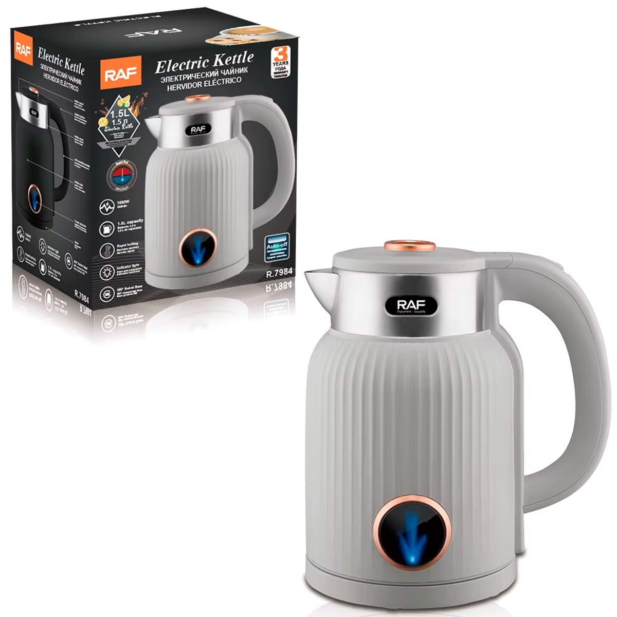 RAFF - Hervidor Eléctrico Raf R.7984 Apagado Automatico De 1.5 L
