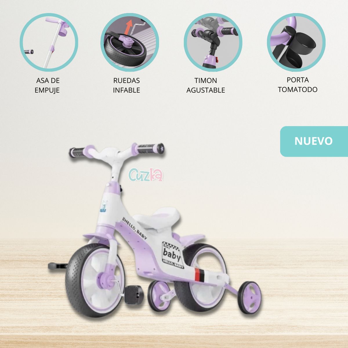 GENERICO - Bicicleta para niños «CYCLO GUÍA» PURPLE