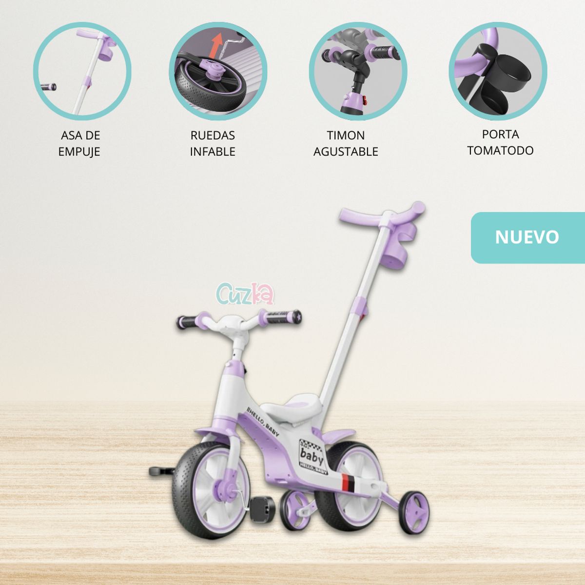 GENERICO - Bicicleta para niños «CYCLO GUÍA» PURPLE