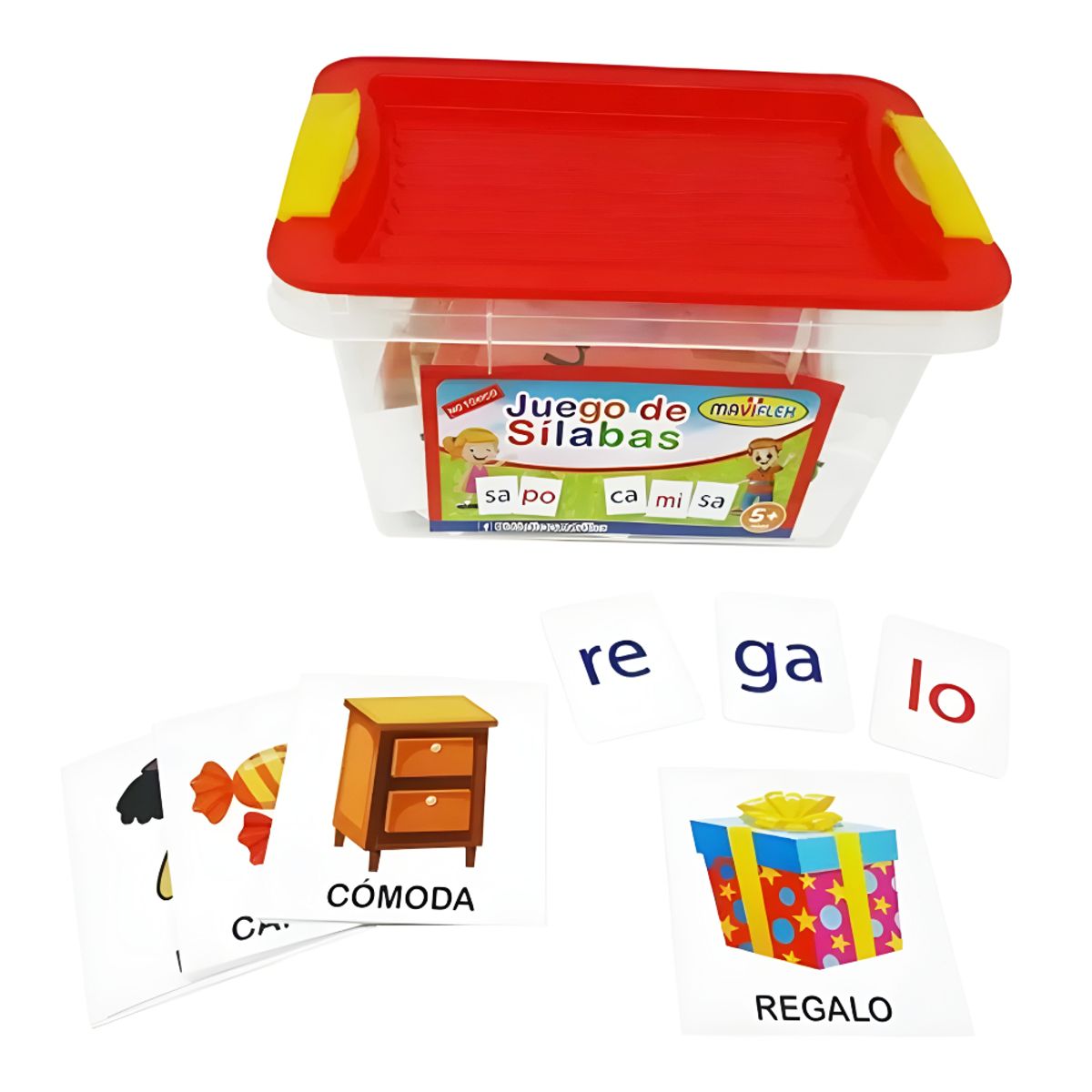 GENERICO - Juego de Sílabas 105 Piezas Didáctico para Aprender a Leer