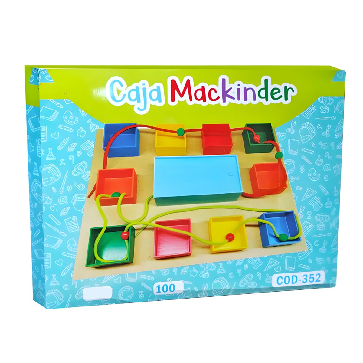 Cajita Mackinder 100 Piezas Juego Didáctico Matemático, marca GENERICO - Foto Principal