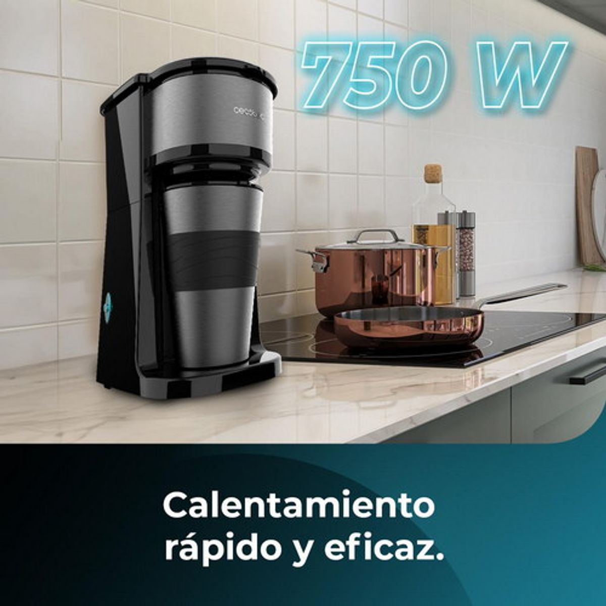 CECOTEC - Cafetera De Goteo Con Termo Portátil Coffee 66 Drop & Go