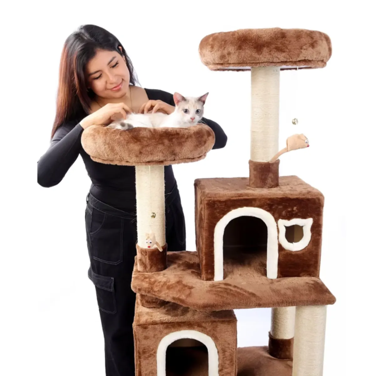 DISCOVERY PETS - GIMNASIO  ARBOL PARA GATOS - MULTINIVEL - GRIS OSCURO