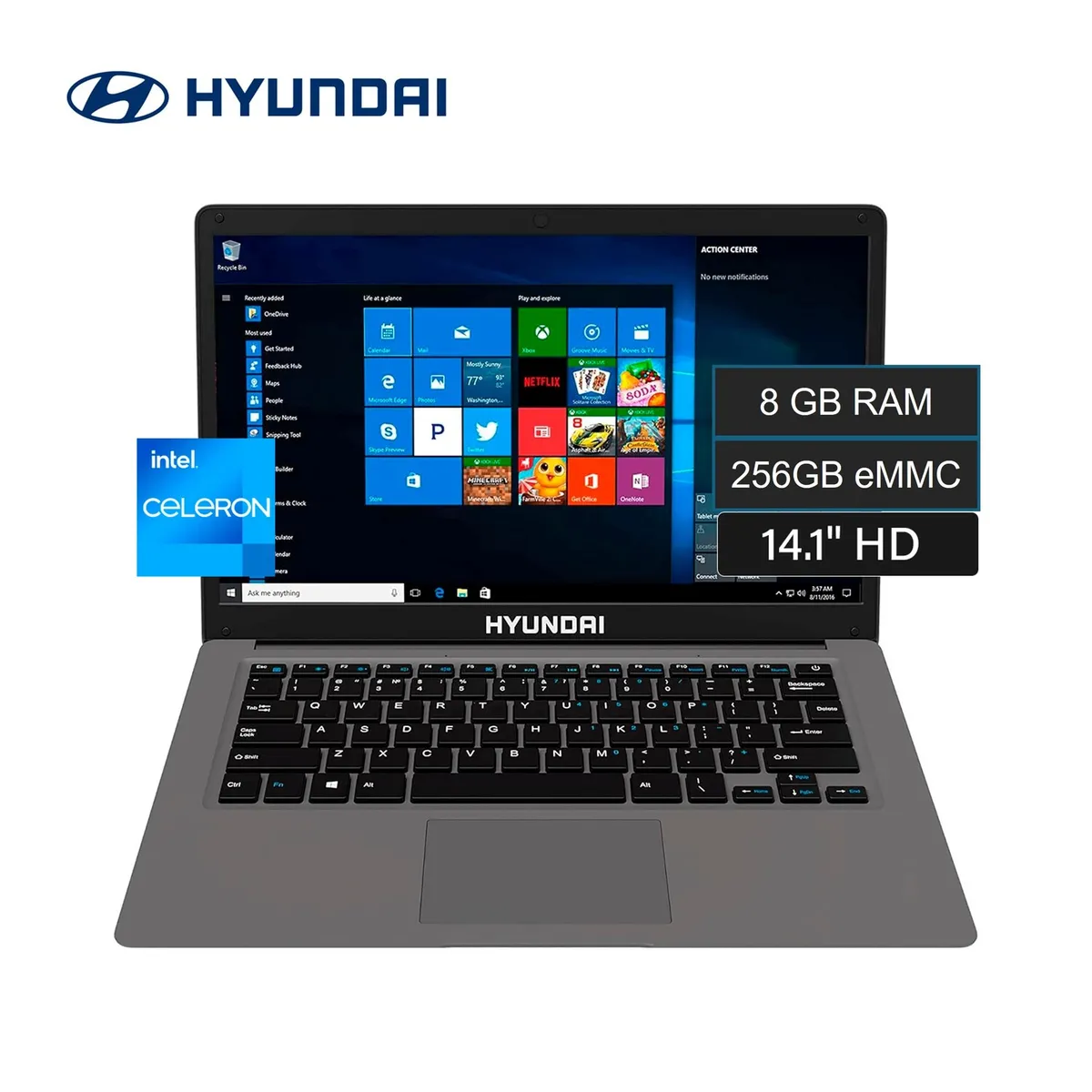 HYUNDAI - Laptop Hyundai 14” Intel Celeron N4020 RAM 8GB 256GB Hybook FreeDOS
