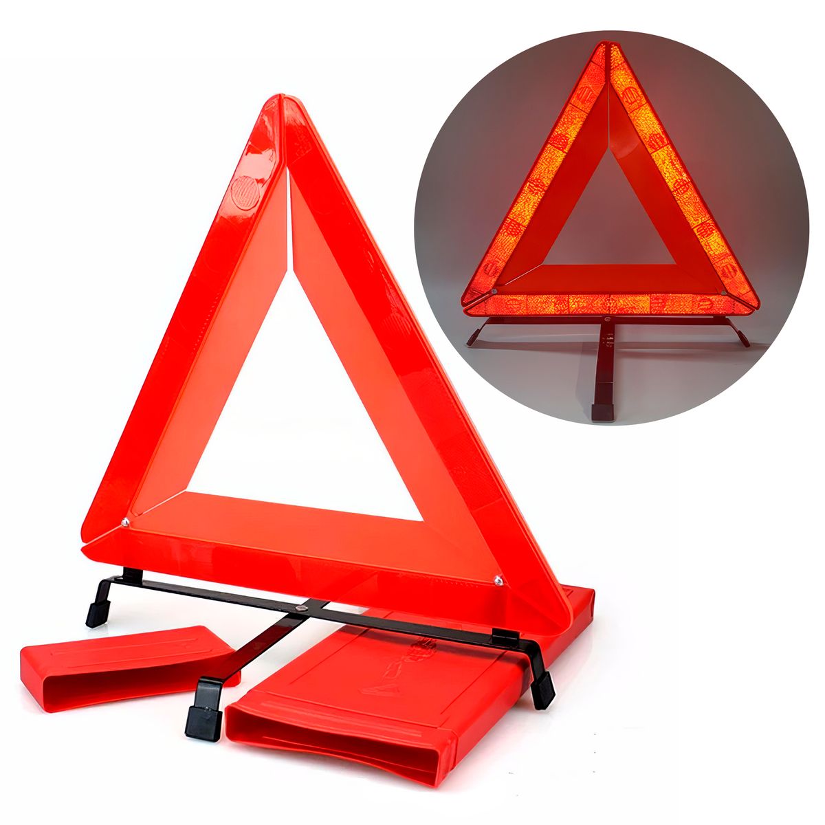 GENERICO - Triangulo de Alta Seguridad Vial Pesado Reflectivo 42cm