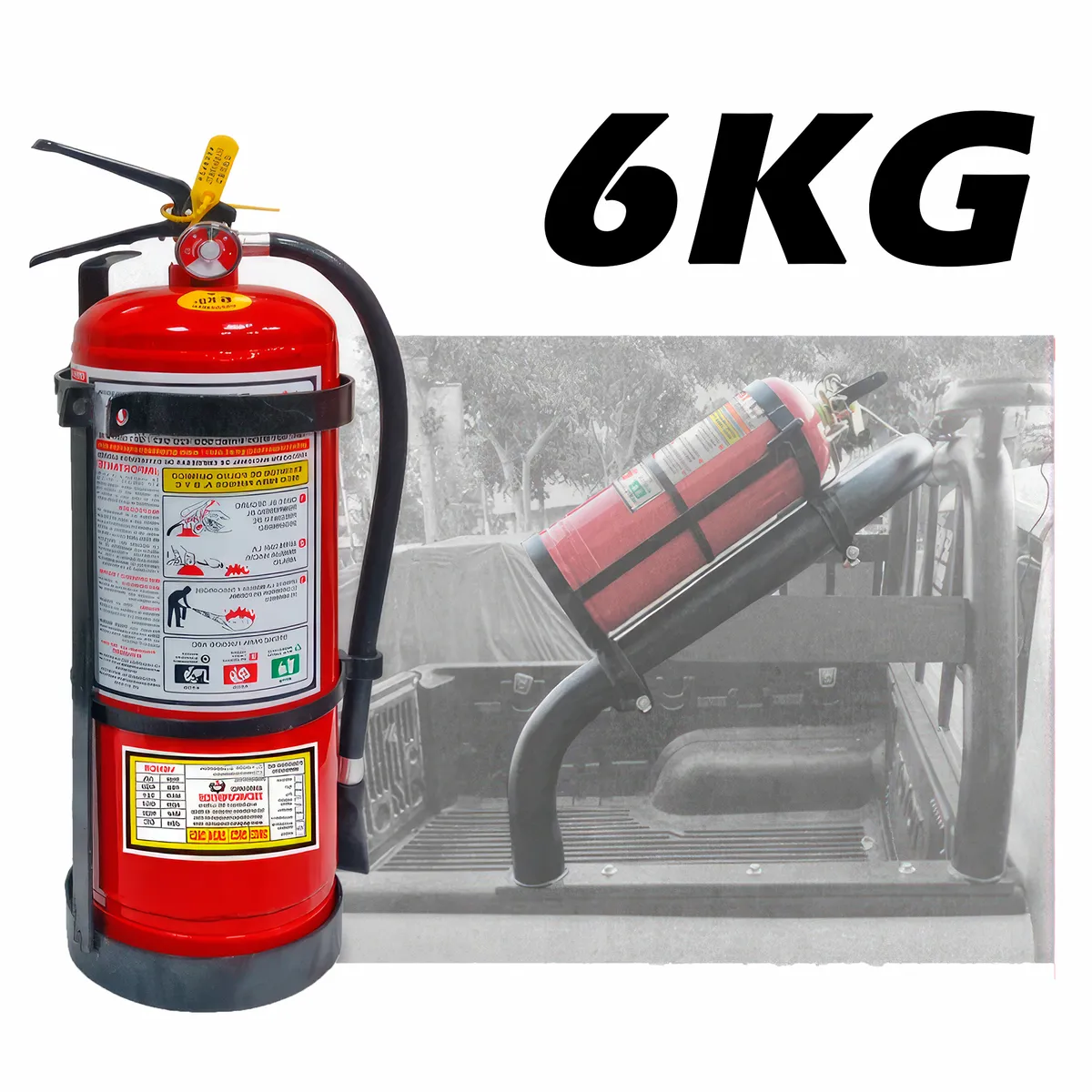 GENERICO - Soporte Porta Extintor de 6KG Metal Alta Resistencia