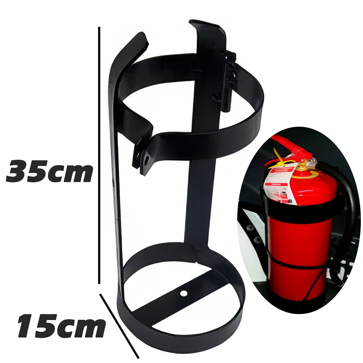 GENERICO - Soporte Porta Extintor de 4KG Metal Alta Resistencia