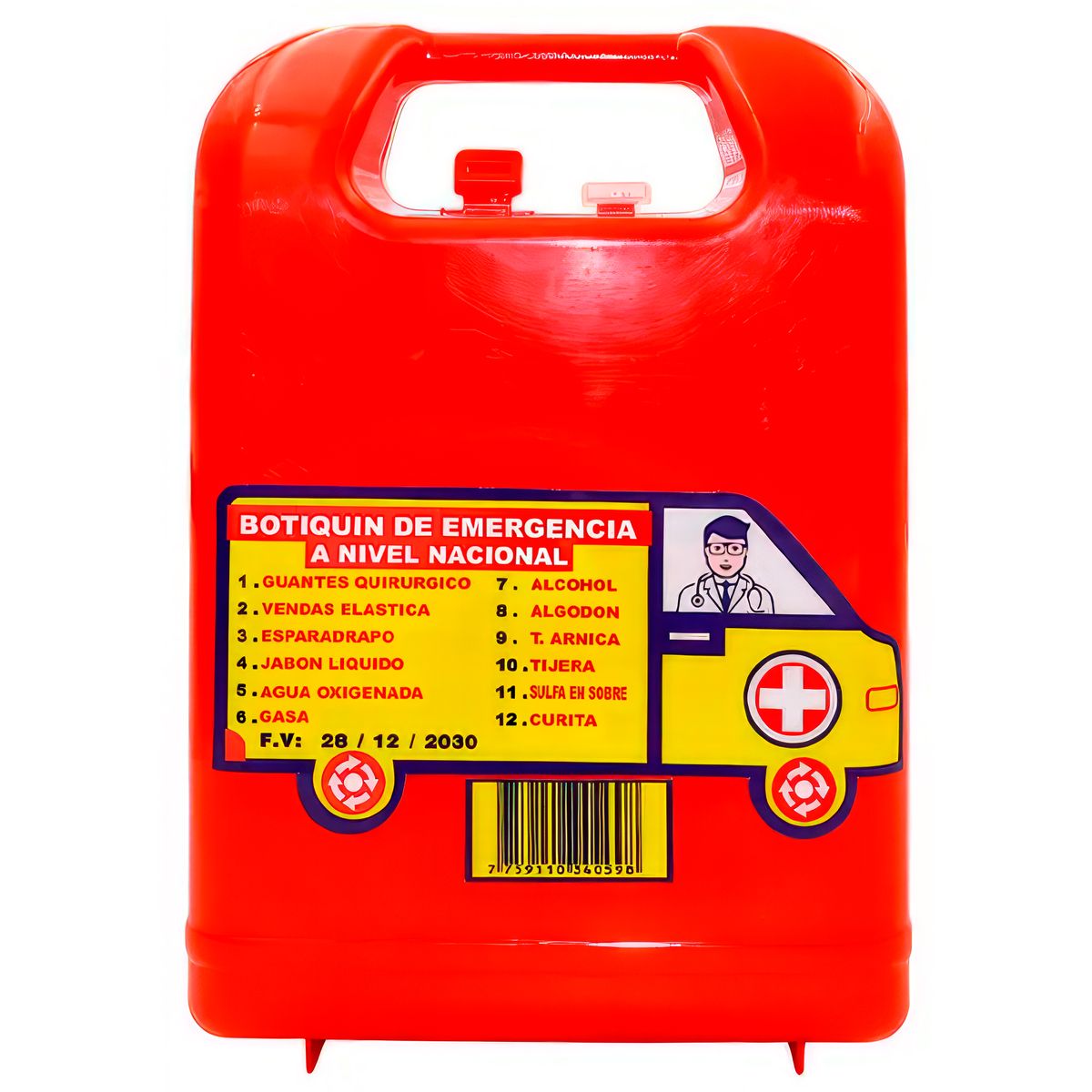 GENERICO - Botiquín de Emergencia Tipo Lonchera Grande Primeros Auxilios
