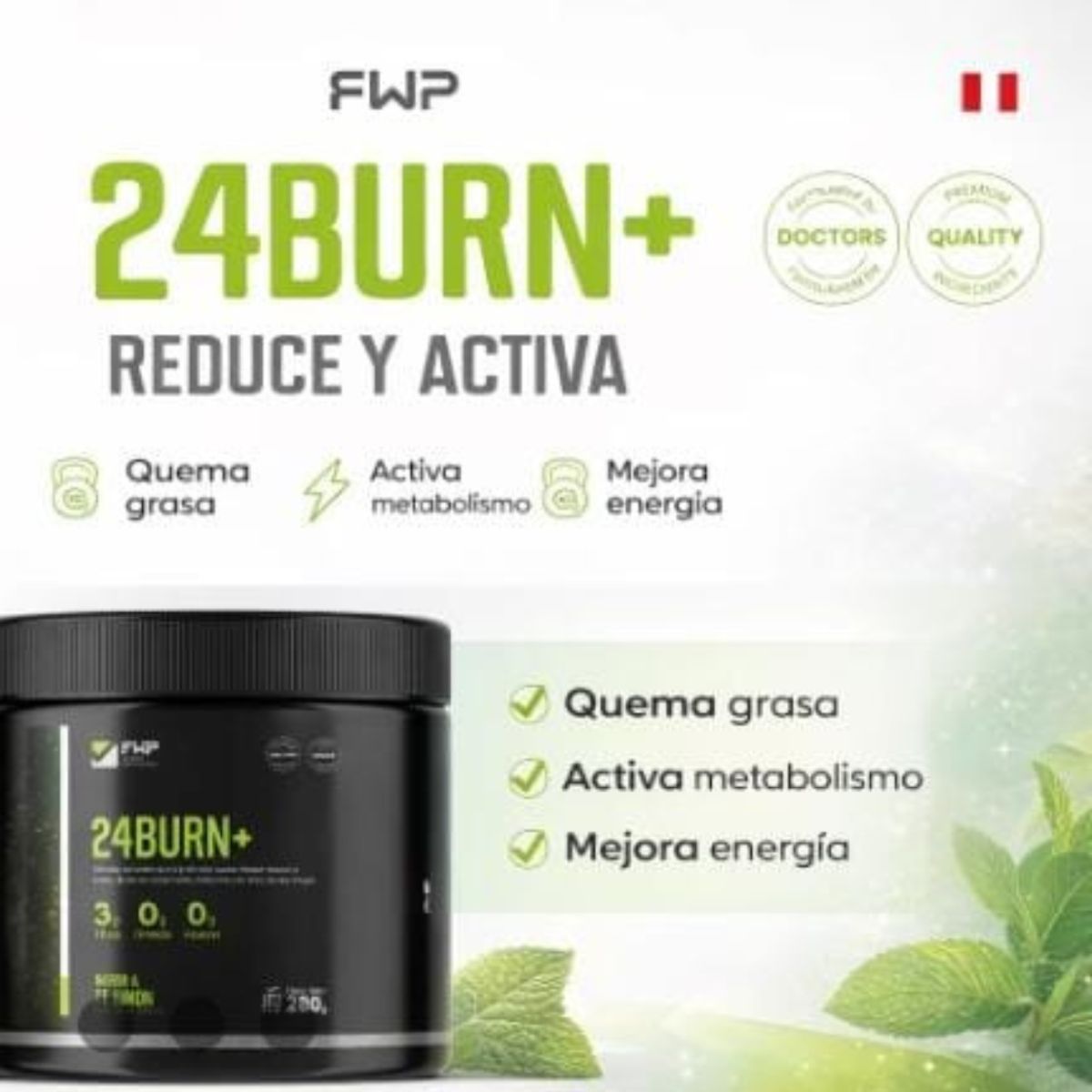 GENERICO - QUEMADOR DE GRASA FWP - 24BURN + SABOR A TÉ LIMON