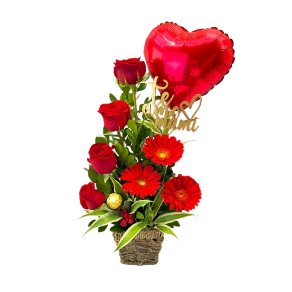 Box De Rosas Ferrero Y Gerberas, marca D'AMOUR - Foto Principal