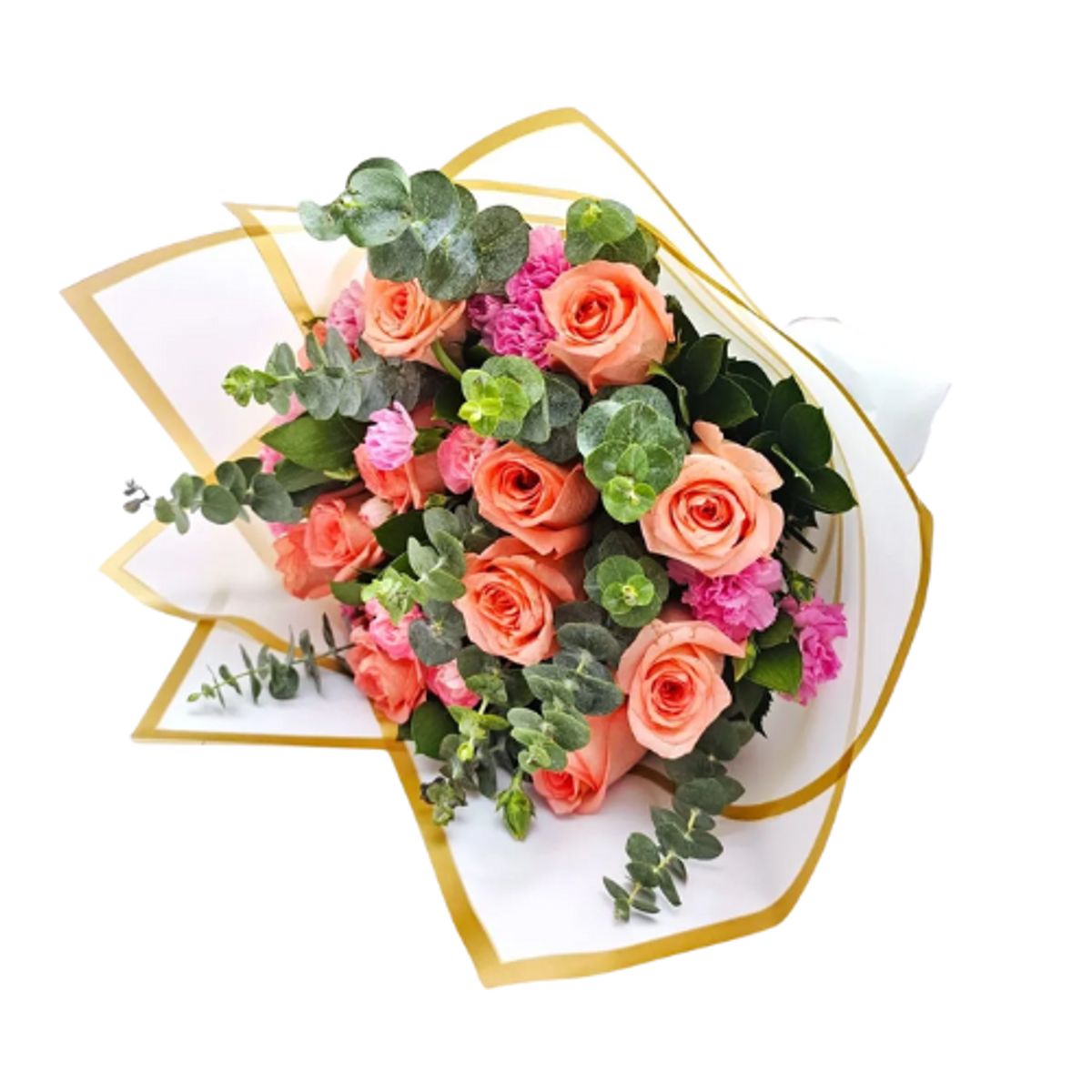 Ramo Empoderada De Rosas Claveles Y Follaje Ornamental, marca D'AMOUR - Foto Principal