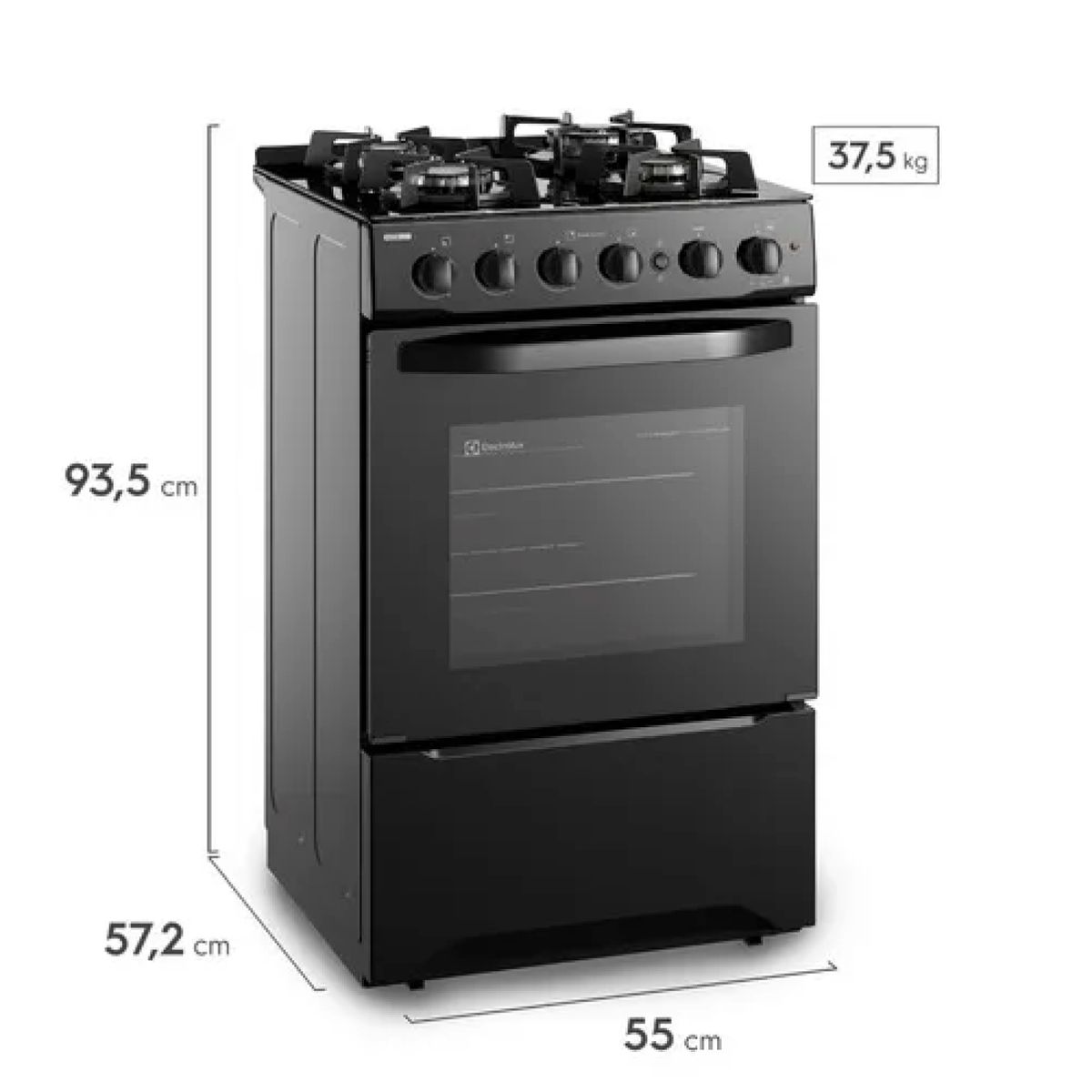 ELECTROLUX - Cocina Freestading Gas 4 Quemadores Triple Llama, Grill 55cm FE4GPR Electrolux