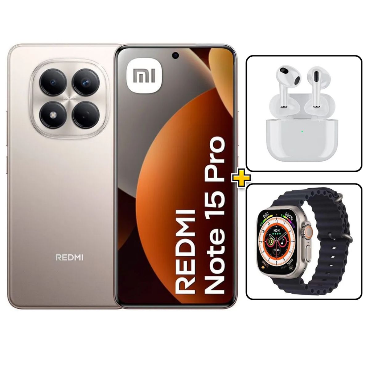 XIAOMI - Xiaomi Redmi Note 15 Pro 4G 256GB Titanio + Audifonos + Smartwatch REGISTRADO
