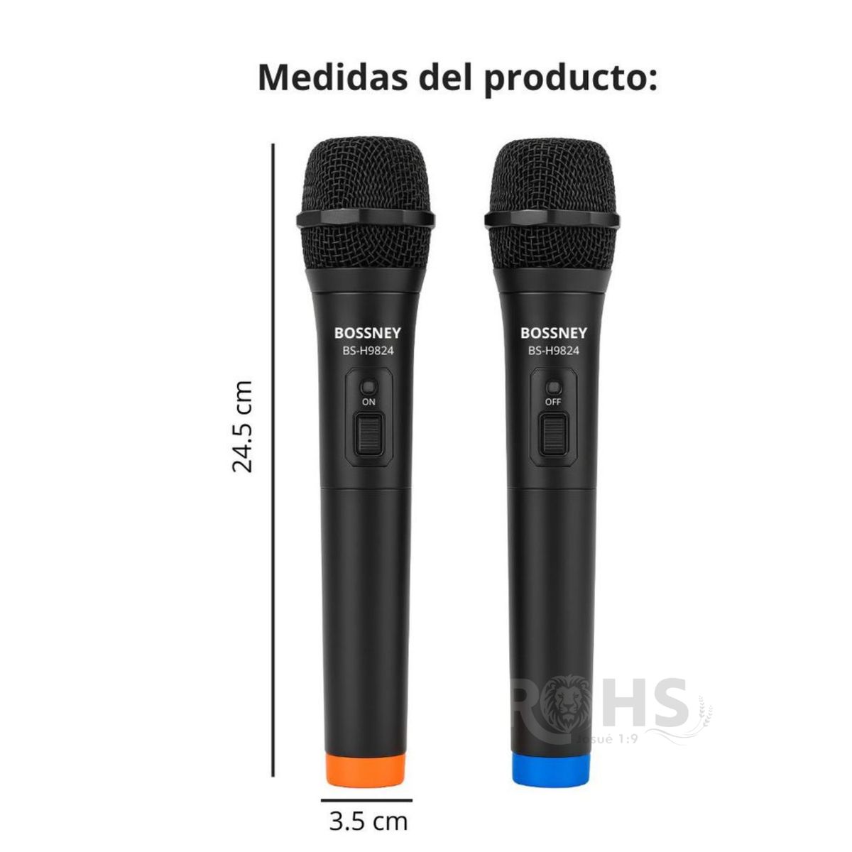 ROHS - Doble micrófono inalámbrico UHF Profesionales Bossney
