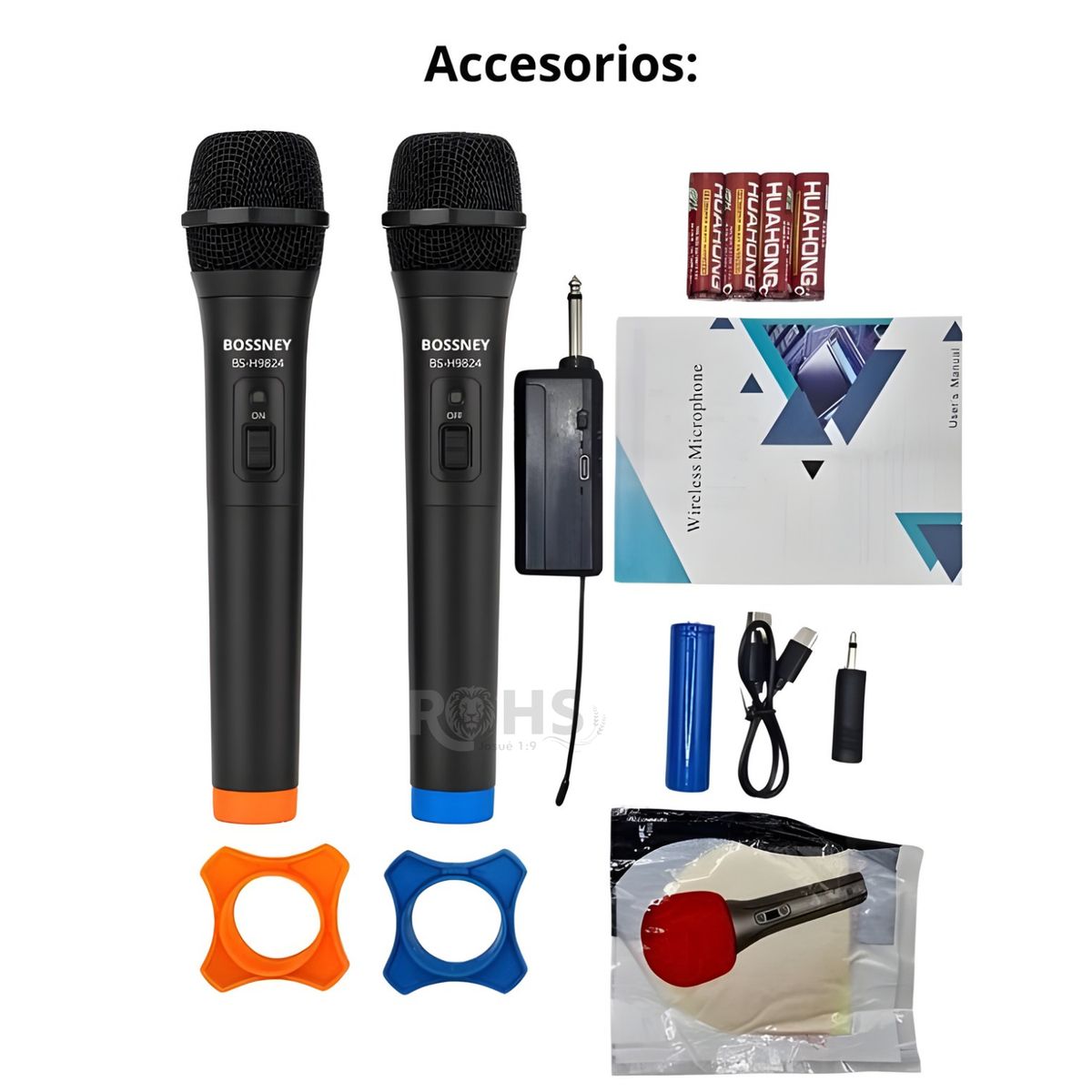 ROHS - Doble micrófono inalámbrico UHF Profesionales Bossney