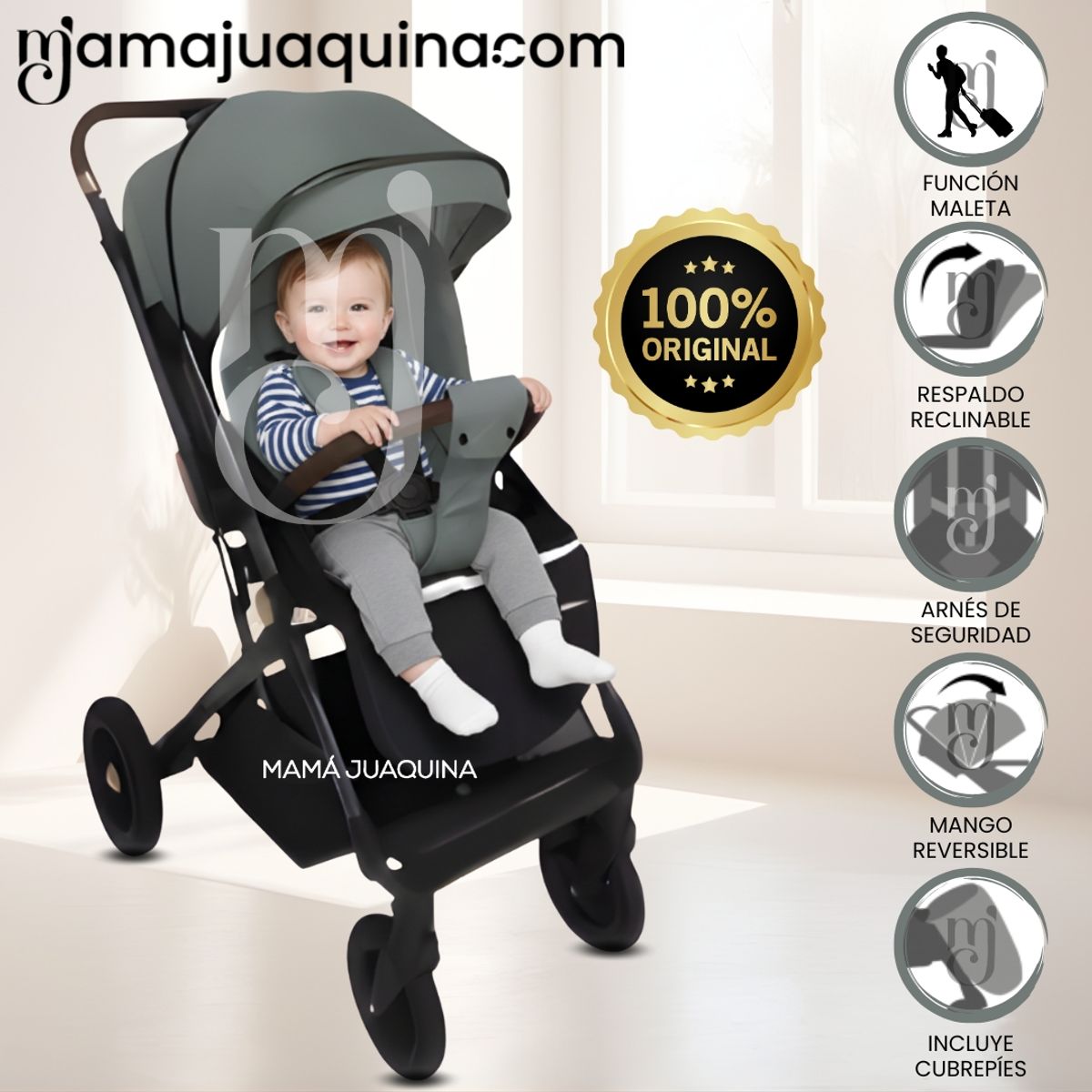 Baby - Coche Maleta de Lujo «VELLE» Edición Limitada Green