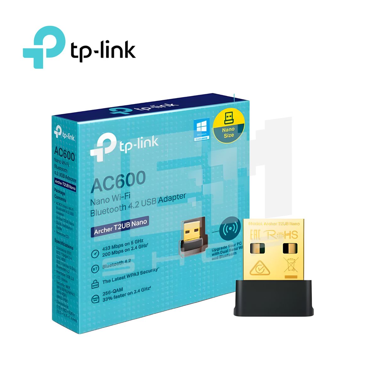 TP LINK - Adaptador USB inalámbrico - Bluetooth 4.2 - Archer T2UB Nano
