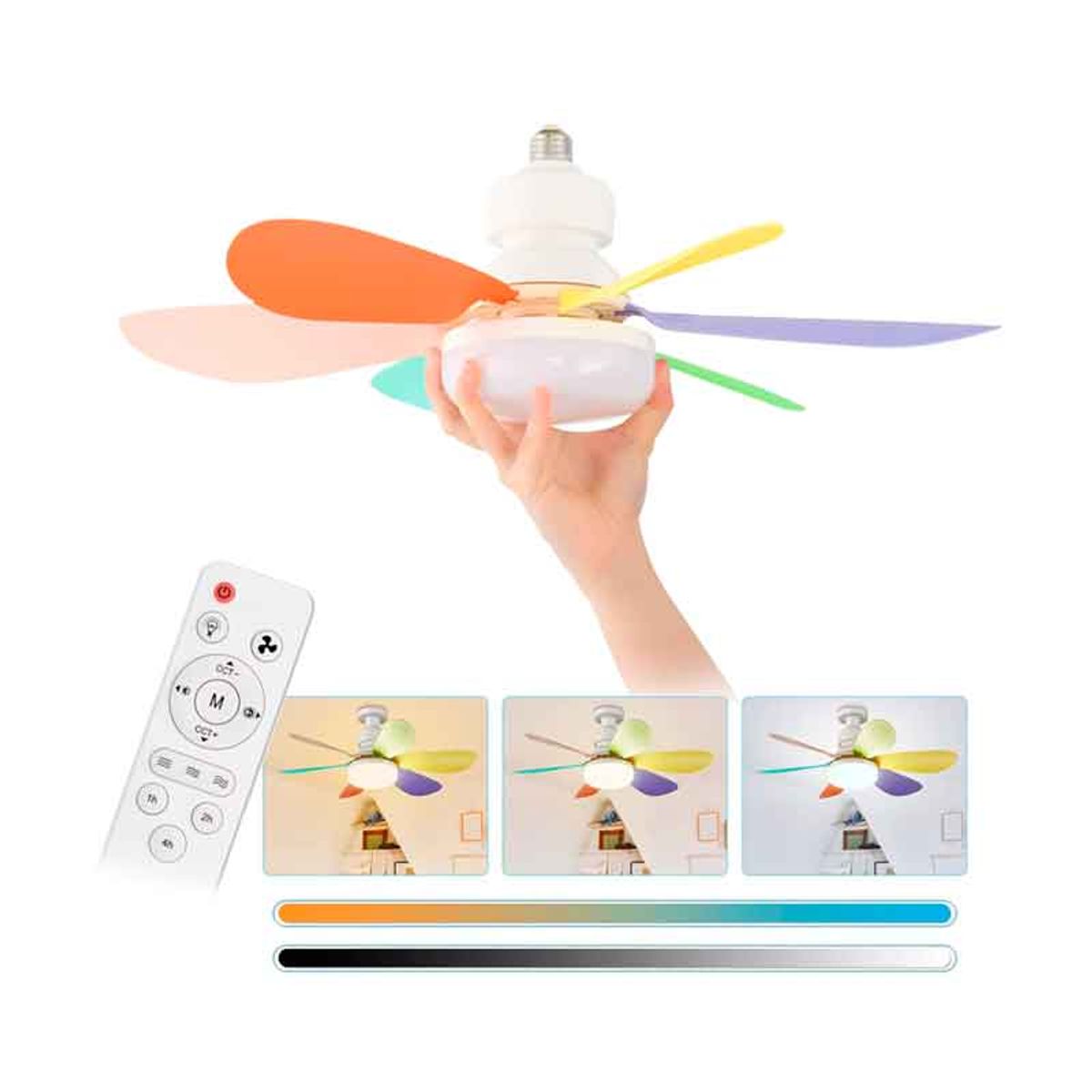 CUBULL - VENTILADOR y FOCO 2 en 1 DE 40W control remoto