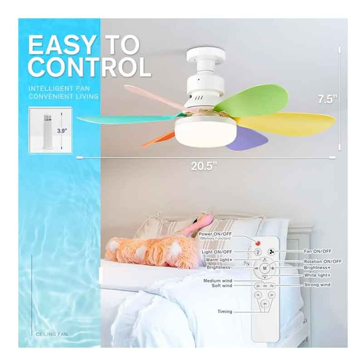 CUBULL - VENTILADOR y FOCO 2 en 1 DE 40W control remoto