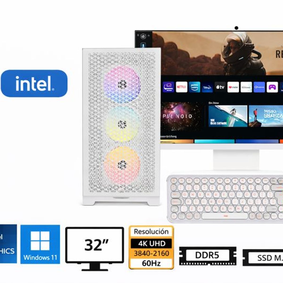 INTEL - Computadora Enovu Core Ultra 7 265K 16GB 1TB SSD 32" Intel Graphics Windows 11 Pro