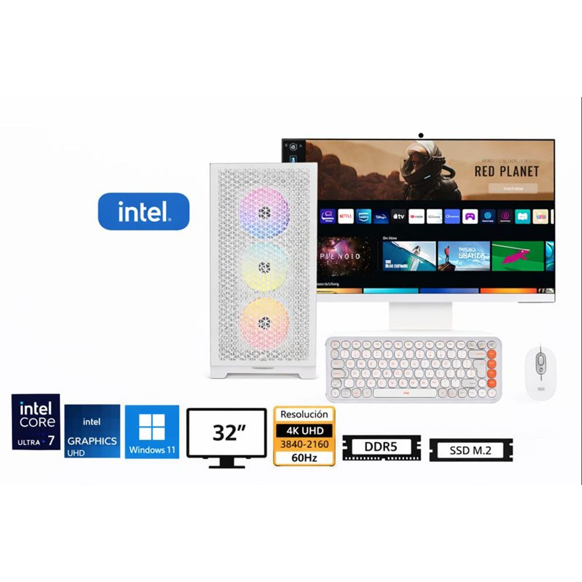 INTEL - Computadora Enovu Core Ultra 7 265K 16GB 1TB SSD 32" Intel Graphics Windows 11 Pro